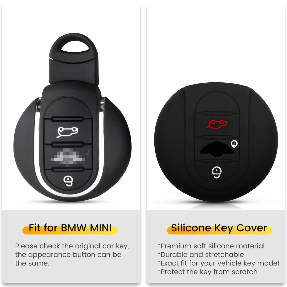 Cover in silicone chiave telecomando per BMW MINI COOPER S JCW ONE F54 F55 F56 F57 F60 3 Bottoni - H581e5fdfddc64538868add32a4c0ed03N