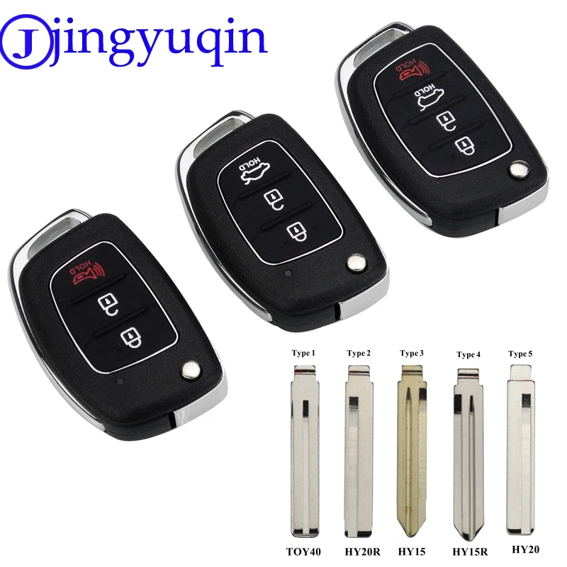 Jingyuqin для Hyundai Solaris ix35 ix45 ELANTRA Santa Fe New Verna 3/4 кнопочный корпус автомобильного ключа