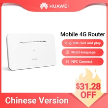HUAWEI-enrutador móvil 4G LTE, enrutador con tarjeta SIM, punto de acceso NFC, conexión CPE de 2020 Mbps, multilenguaje, novedad de 300