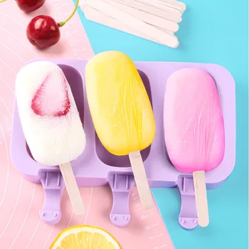 

Homemade Silicone Ice-Cream Mould Baking Mold Ice Lollipop Mould with Lid and 50 Ice Cream Sticks