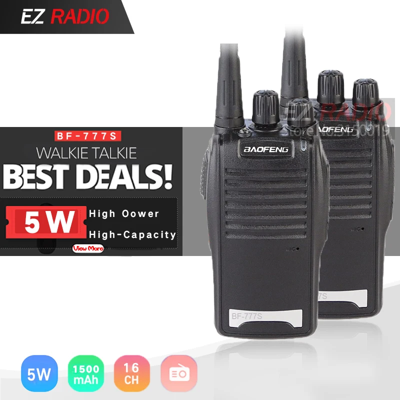 Портативная рация Baofeng BF-777S Talkie 2 pcs UHF Mobile Radio 16 channel 400-470Mhz BF-888S Talki Walki | Мобильные