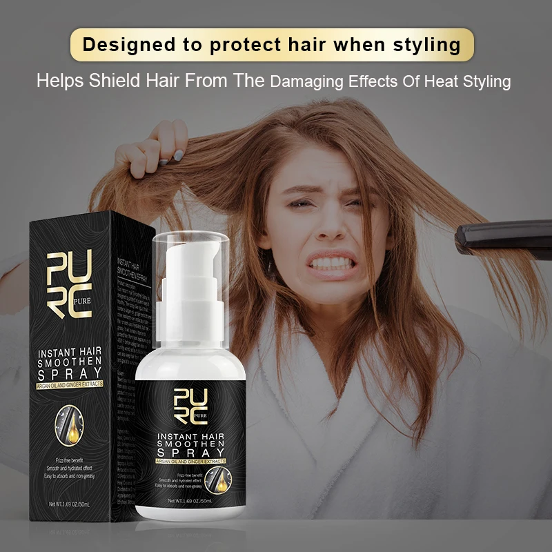 

PURC Morocco Argan Oil Hair Care Spray Smooth Hair Prevent Hair Loss Damaged Repair Dry Improve Hair Scalp Care for Woman 50ml