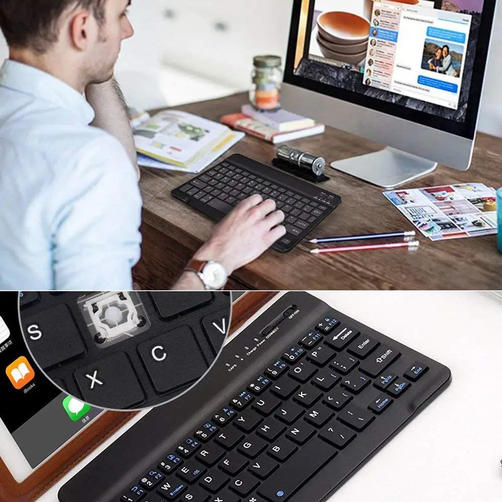 Compact Wireless Bluetooth Keyboard – Ultra Slim Design for Tablets and Smartphones