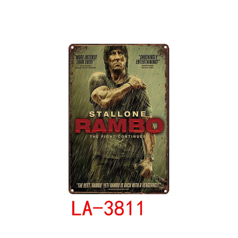 Первый крови Stallone-металлические вывески настенный плакат доска мотор настенная живопись старинный Бар Паб Декор