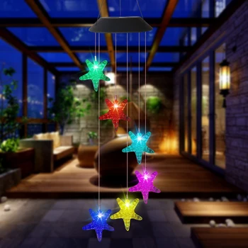 

Creative LED Solar Wind Chimes Light Color Change Outdoor Decoration Hanging Windbell Lamp for Home Garden Yard