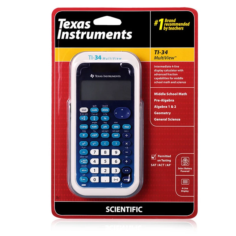 Один кусок Texas instrument TI 34 Multiview студенческий тест экзамена специальный научный калькулятор