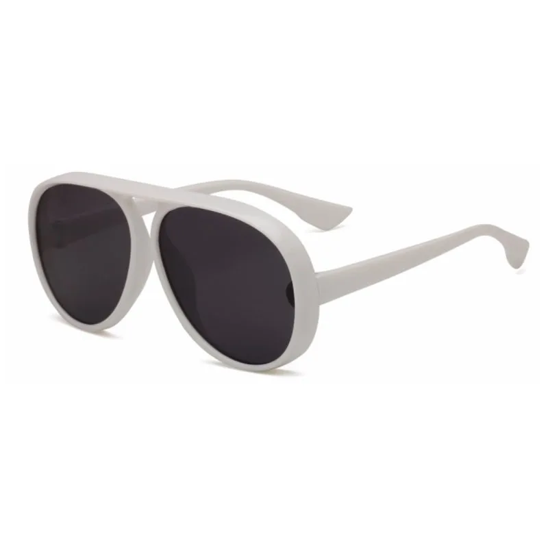 white gray Модные мужские солнцезащитные очки с большой оправой UV400, универсальные светоотражающие красочные очки для женщин - Цвет линз: white gray