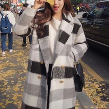 KANCOOLD, новинка, Осень-зима, кашемировый Тренч, куртка, женская, повседневная, черная, белая, в клетку, пальто, толстая, теплая, на пуговицах, с карманами, куртки