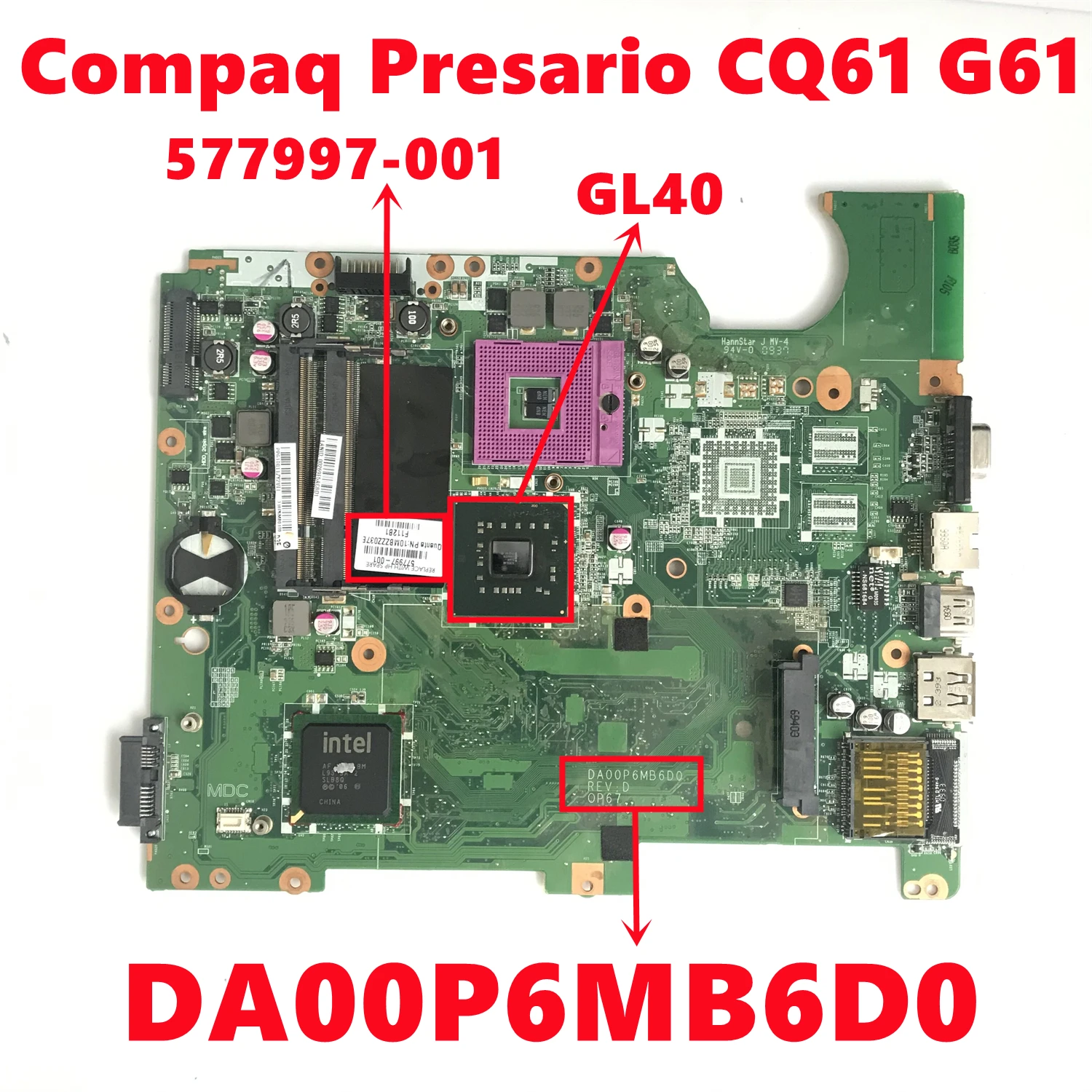 577997001 577997501 577997601 For Hp Compaq Presario Cq61 G61 Laptop