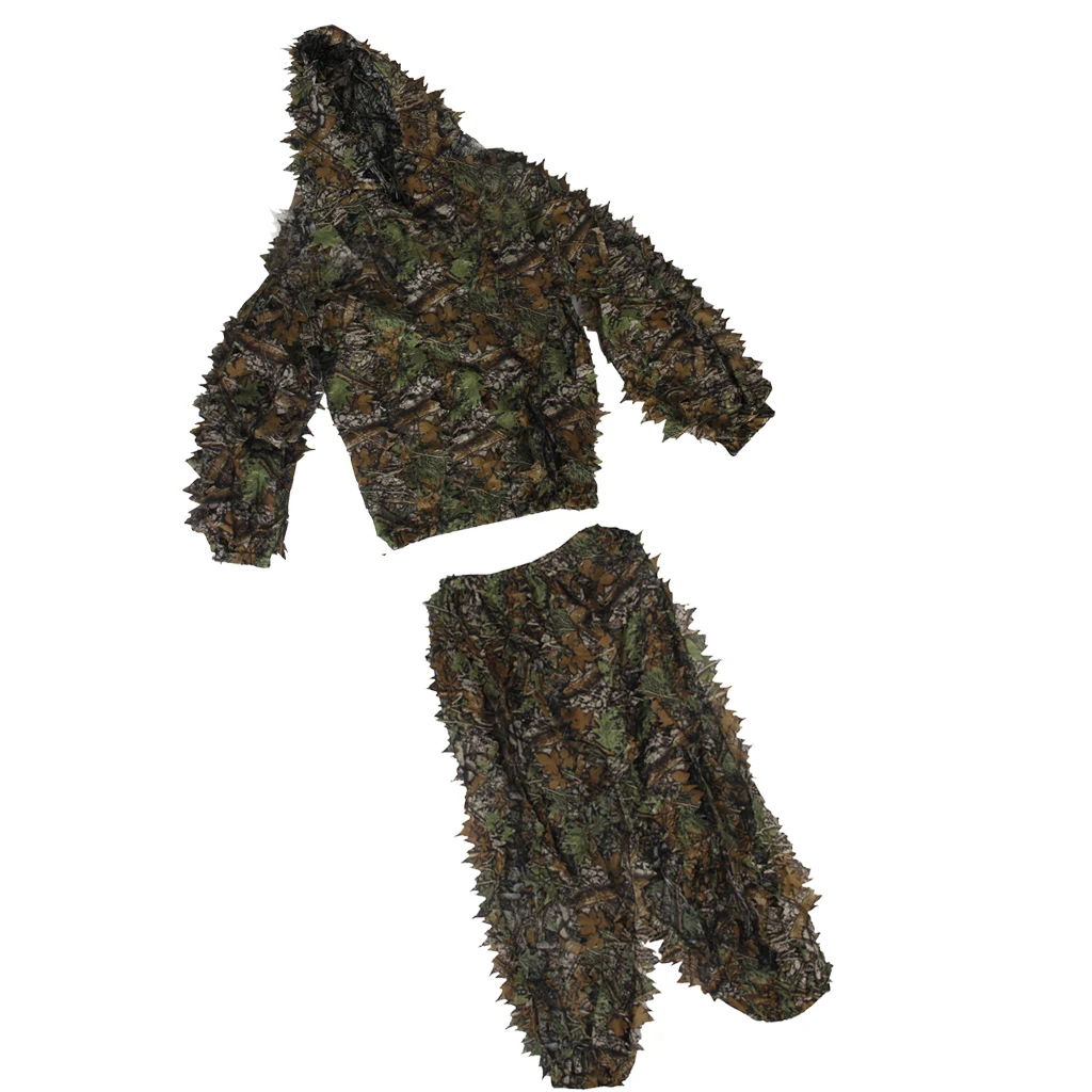 3D Джунгли лист камуфляж лист Ghillie костюм комплект куртка брюки охота