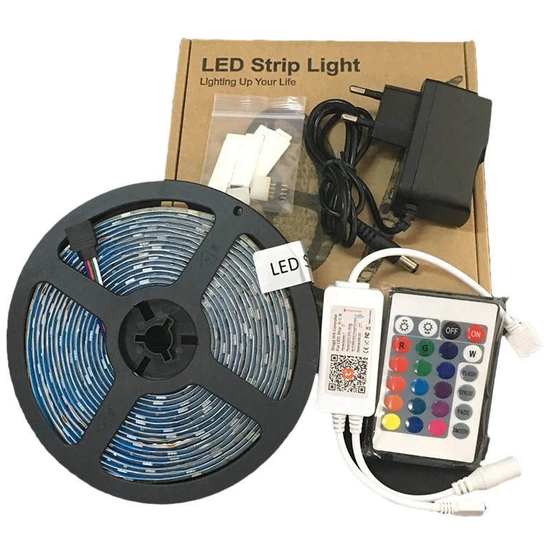 

New Tuya Smart Home RGB Ribbon LED Strip Light Automation Waterproof 5M WiFi Flexible RGB Strip Light Work with Alexa Google Hom