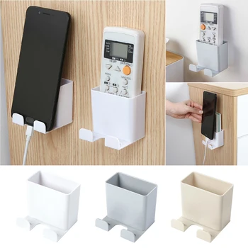 

1PC Multifunction Remote Control Holder Phone Wall Holder Wall Mounted Storage Rack Smartphone Hanging Cellphone Tablet Charging