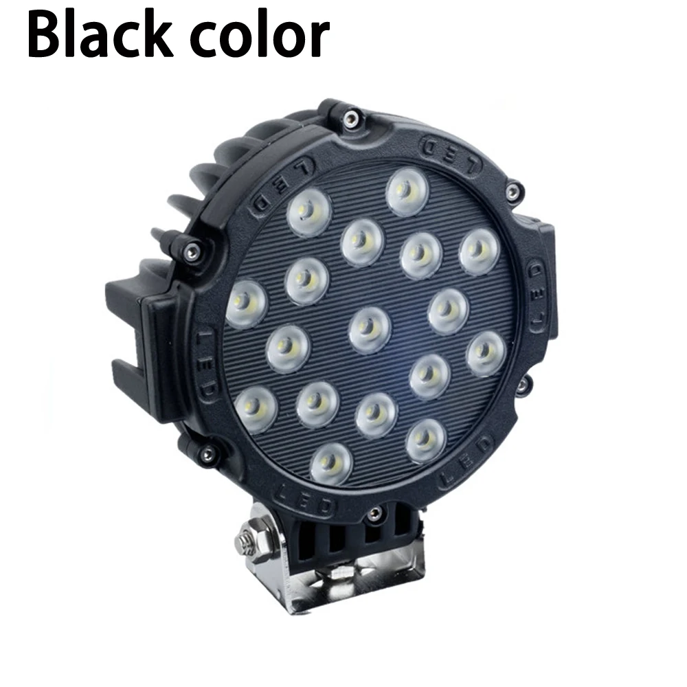

ECAHAYAKU 2pcs 51W Square Round Led Headlight 2pcs 18W Led Pod Light Front Head Bumper Light 3" Cover for 4x4 Off-Road Car Lamp