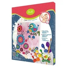 Роспись по холсту с пайетками Птичка на ветке Docha&Mama, 25х30 см