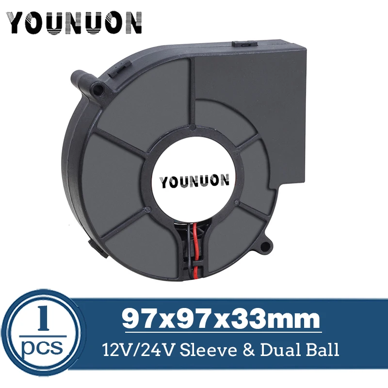Ventilador Centrífugo Turbo 9733 12v 24v 97x97x33 mm dc sem Escova Ventiladores Refrigeradores para Churrasco Assento de Veículo