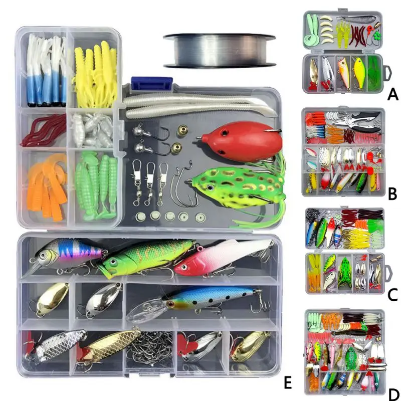  164PCS Luya Bait Set Fake Lure Bionic Bait Full Swimming Layer Road Lure Sequin Luminous Hard Fishi