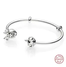 Original 925 prata esterlina openwork laço de amor aberto pulseiras pulseira ajuste feminino grânulo charme europa jóias diy(China)