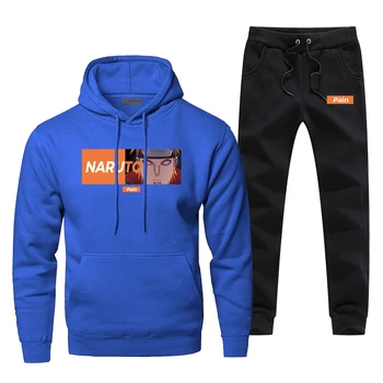 

Complete Man Tracksuit Japan Anime Pain Naruto Hoodie Sweatshirts Harajuku Japanese Men's Sportswear Winter Warm 2 Piece Set