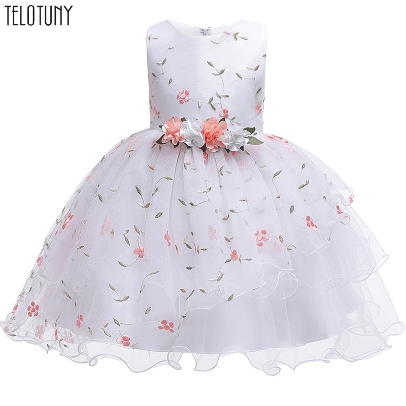Telotuny/платья для девочек; платье с цветочным рисунком для девочек; платье принцессы для свадебной вечеринки; платье принцессы из тюля с вышивкой; платье для выпускного вечера; одежда; Vestidos Nina