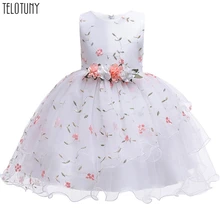 Telotuny/платья для девочек; платье с цветочным рисунком для девочек; платье принцессы для свадебной вечеринки; платье принцессы из тюля с вышивкой; платье для выпускного вечера; одежда; Vestidos Nina