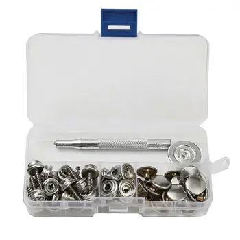 

Stainless Steel Marine Boat Canvas Snap Canopy Fastener Repair Kit 62PCS