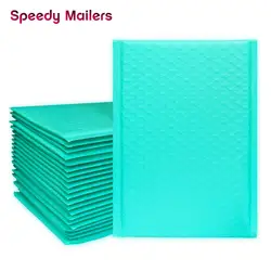 Speedy Mailers 50 шт. бирюзовый зеленый поли пузырьковый почтовый пакет мягкие конверты самозапечатывающийся конверт пузырьковый конверт