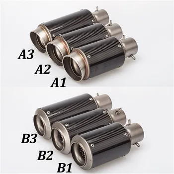 

51mm Universal Motorcycle Modified Exhaust Pipe Muffler In-line Carbon Fiber Exhaust Pipe z800 NINJIA250