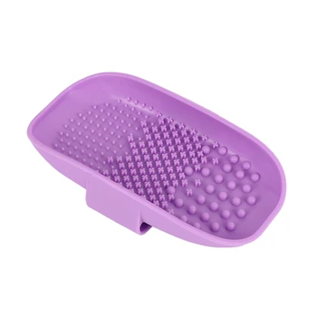

Purple Brush Cleaner Cosmetic Make Up Washing Brush Gel Cleaning Mat Foundation Makeup Brush Cleaner Pad Tool