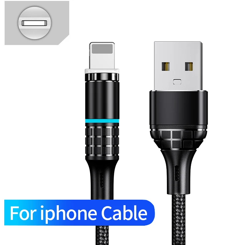 Магнитный кабель OneVan для быстрой зарядки, usb type c, Micro USB, магнитное зарядное устройство, шнур для зарядки телефона, провод для зарядки Iphone, samsung - Цвет: Black For IOS