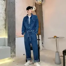 M-XXL, новинка, Мужская одежда, подчеркивающий индивидуальность галстук, дизайнерский Свободный комбинезон, джинсовые брюки, модные цельные Джинсовые Костюмы для отдыха