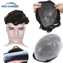30mm Wavy Hair Toupee For Men Rich Choices 0.08mm Thin Skin Base Transparent Pu Men Toupee 100% Density Unit Male Hair Extension