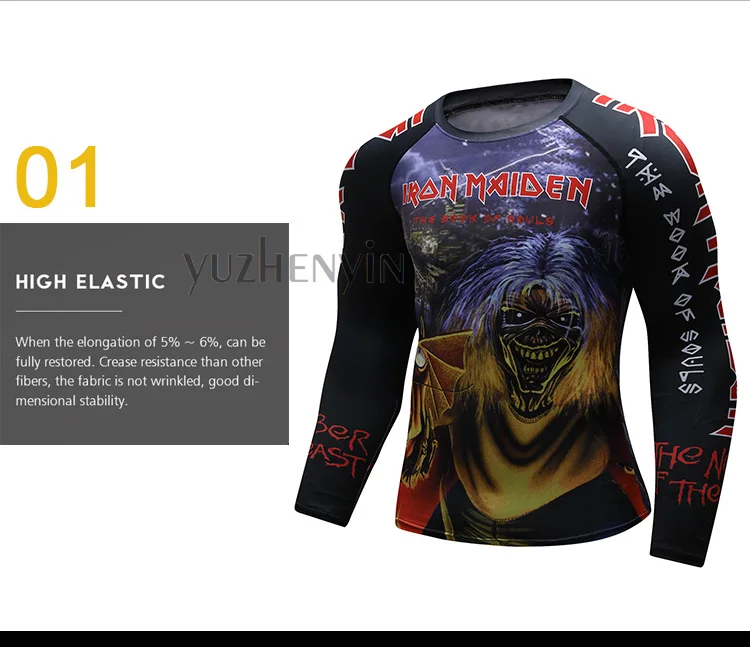 Zombie новые мужские плотно облегающие футболки UFC с длинными рукавами MMA BJJ, 3D принты, Рашгард, фитнес, базовый слой, мужские топы, одежда
