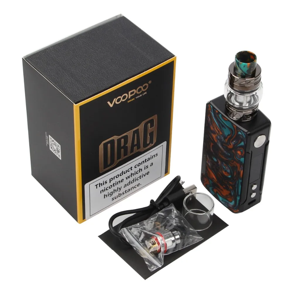 Voopoo Drag 2 комплект из платины 177 Вт Drag 2 Коробка мод Vape 5 мл Uforce T2 SubOhm Танк U2 N3 катушка электронная сигарета испаритель