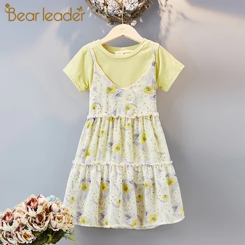 

Bear Leader Girls Princess Dress New Summer Kids Elegant Party Costumes Flowers Outfits Children Floral Clothing Vestidos 3 7Y