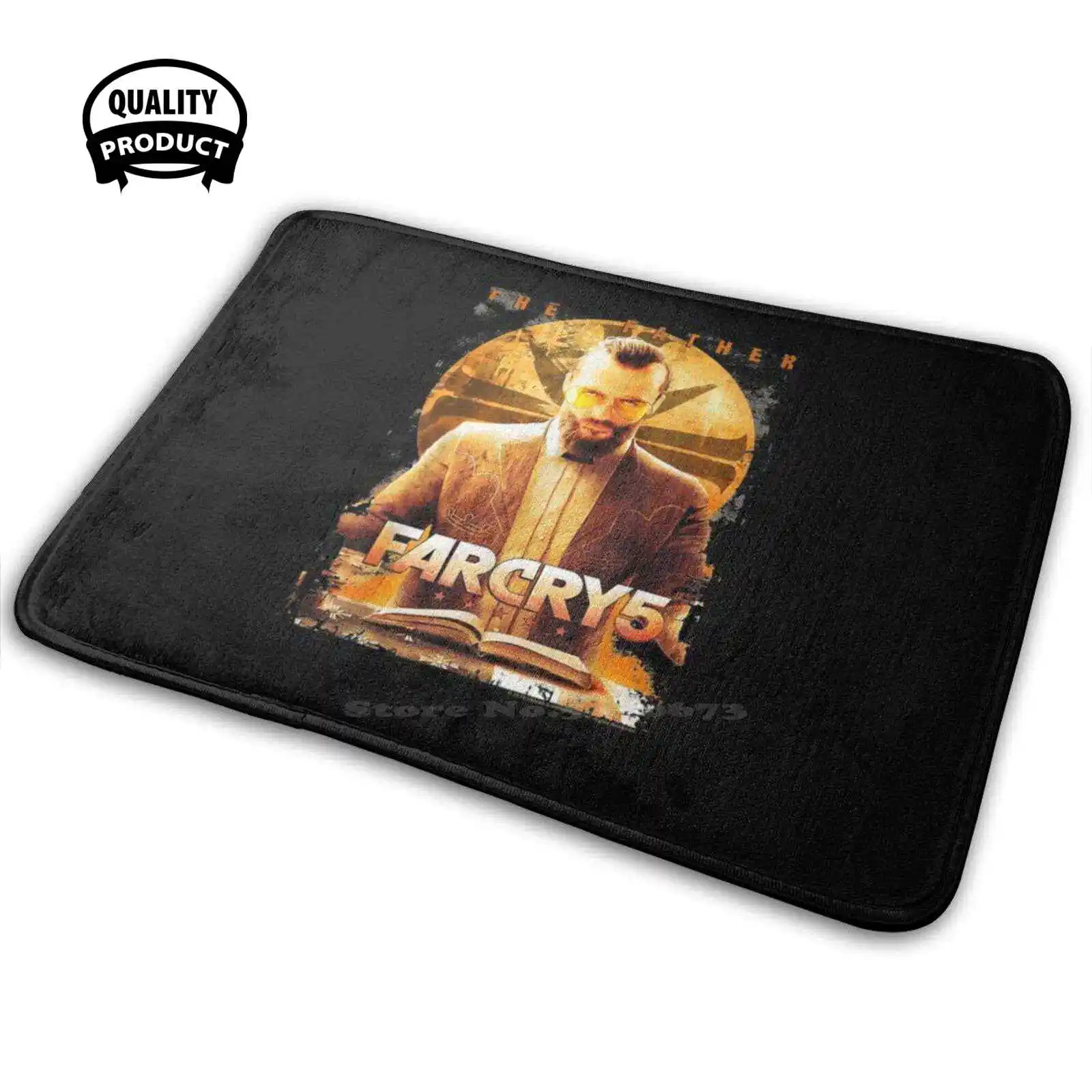 Far Cry 5 The Father Distressed Portrait 3D Soft Tappetino Antiscivolo Tappeto Cuscino Cuscino Cult Movie Videogioco Symbol Far Cry Retro Fan