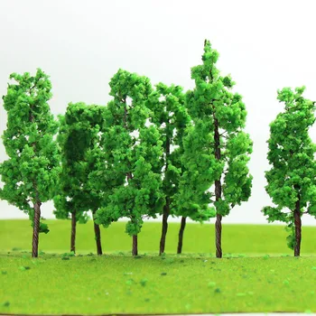 G7027 20pcs/40pcs/80pcs Model Trees TT Scale 1:100 Green 7cm high 3cm wide Model Trees Railway Layout Iron Wire Trees