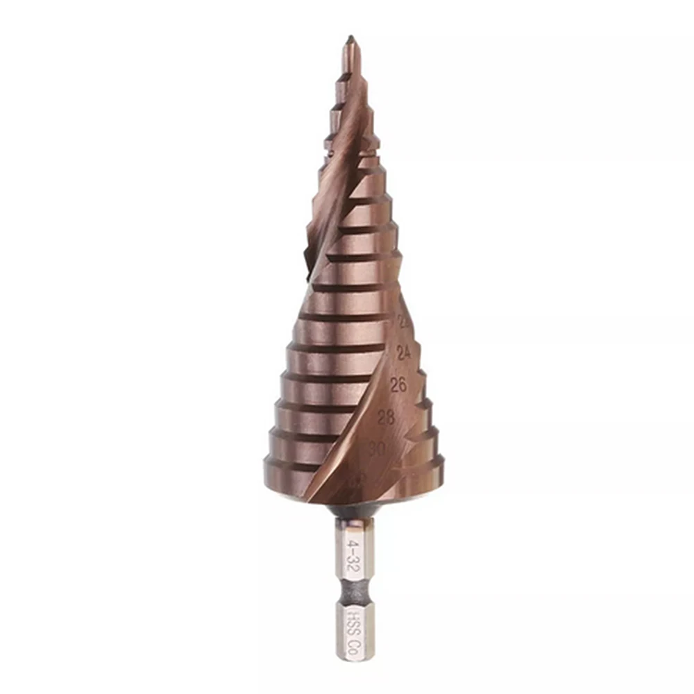 4-32mm M35 Cobalt Drill Bit 1/4 Inch Hex Shank Hss-Co Step Drill Bit Stainless Steel Triangle Hexagonal Straight Slot Spiral
