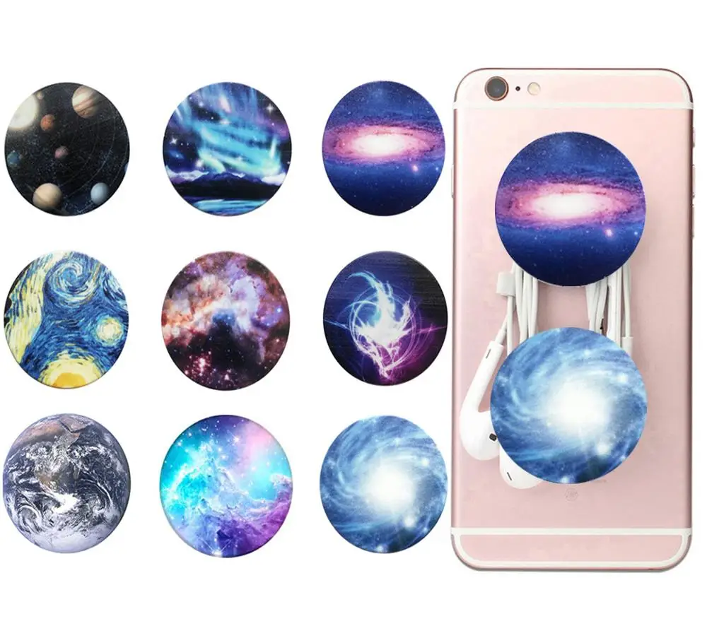 Starry Sky Series Portable Round Elastic Pocket Socket Pop-up Phone Stand Extension Phone Handles Car phone holder