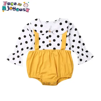 

2020 New Spring Newborn Baby Girls Romper Kids Girls Clothing Toddler Polka Dots Princess Jumpsuit Infant Clothes
