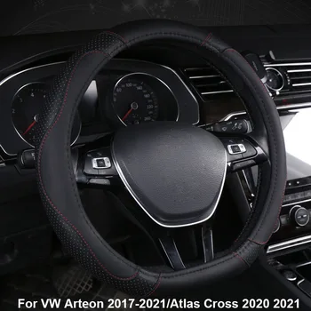 

Car Steering Wheel Cover Wrap For VW Volkswagen Arteon 2017 2018 2019 2020 2021 Atlas Cross 2020 2021 D Shape Steering Wheel