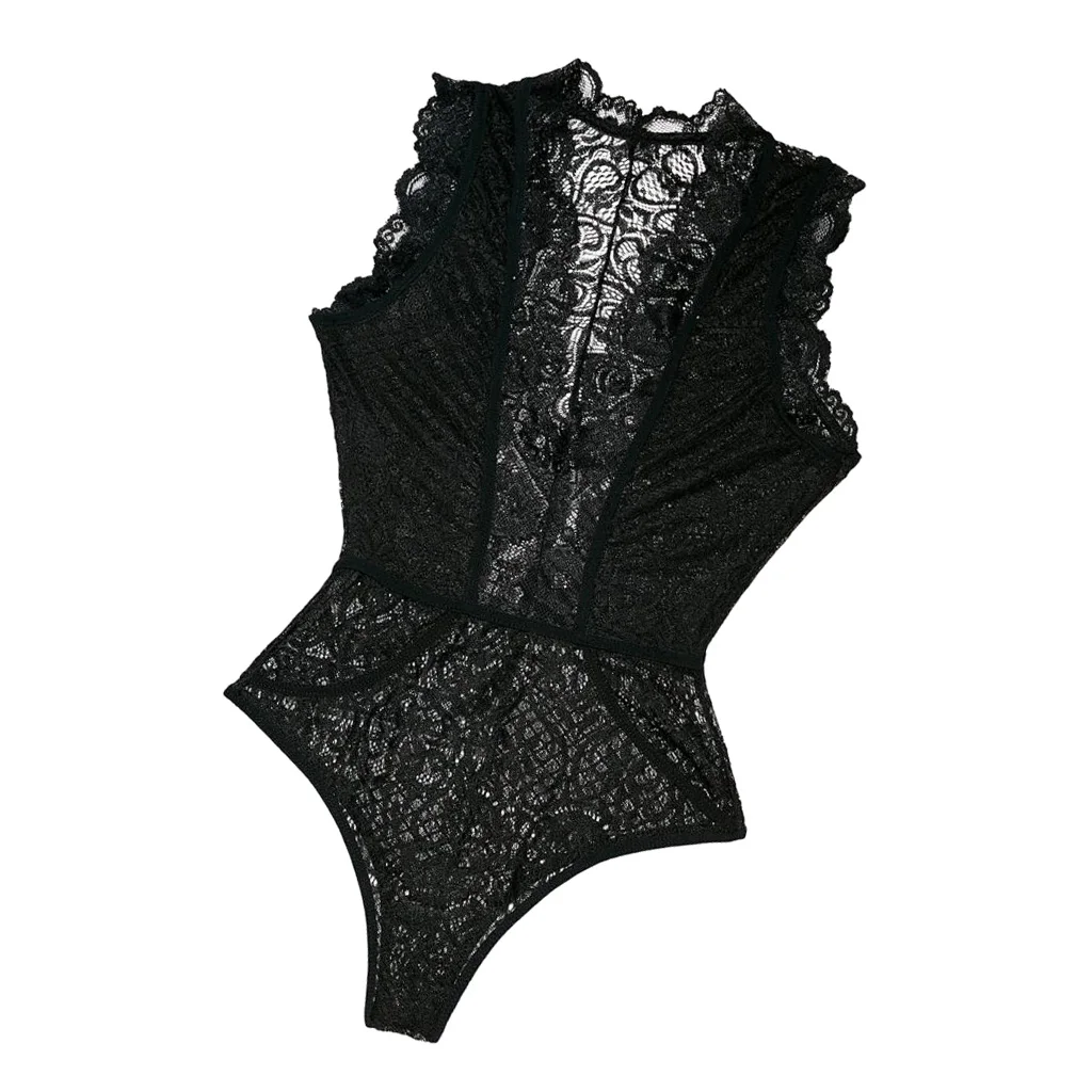 Lady Lace Bodysuits Floral Push Up Teddy Bodydoll With Thong Underwear Exotic Accessories