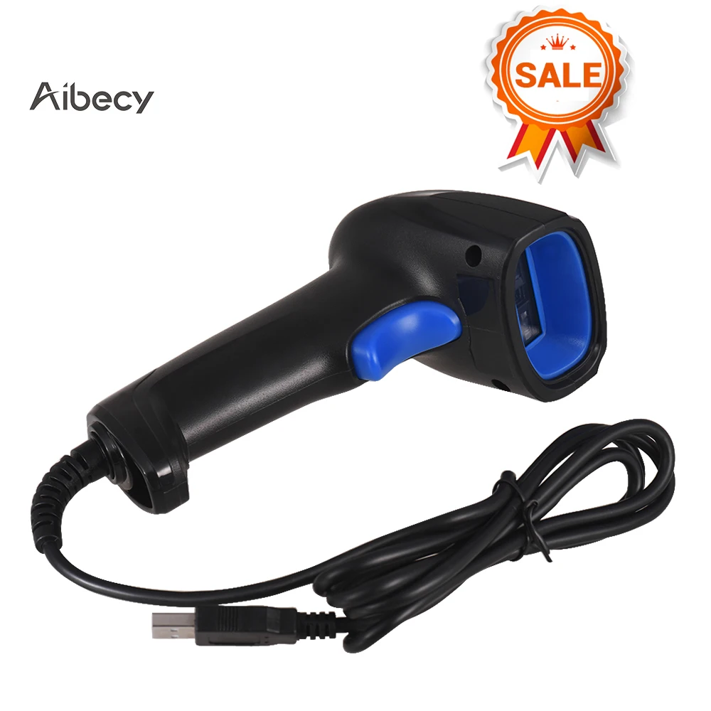 Aibecy ручной ccd сканер штрих кода автоматический USB проводной 1D бар для считывания