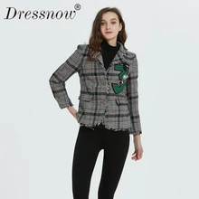 Dressnow, высокое качество, женские зимние плотные твидовые клетчатые куртки, пальто, зимняя куртка с длинным рукавом, пальто, женская твидовая куртка, верхняя одежда