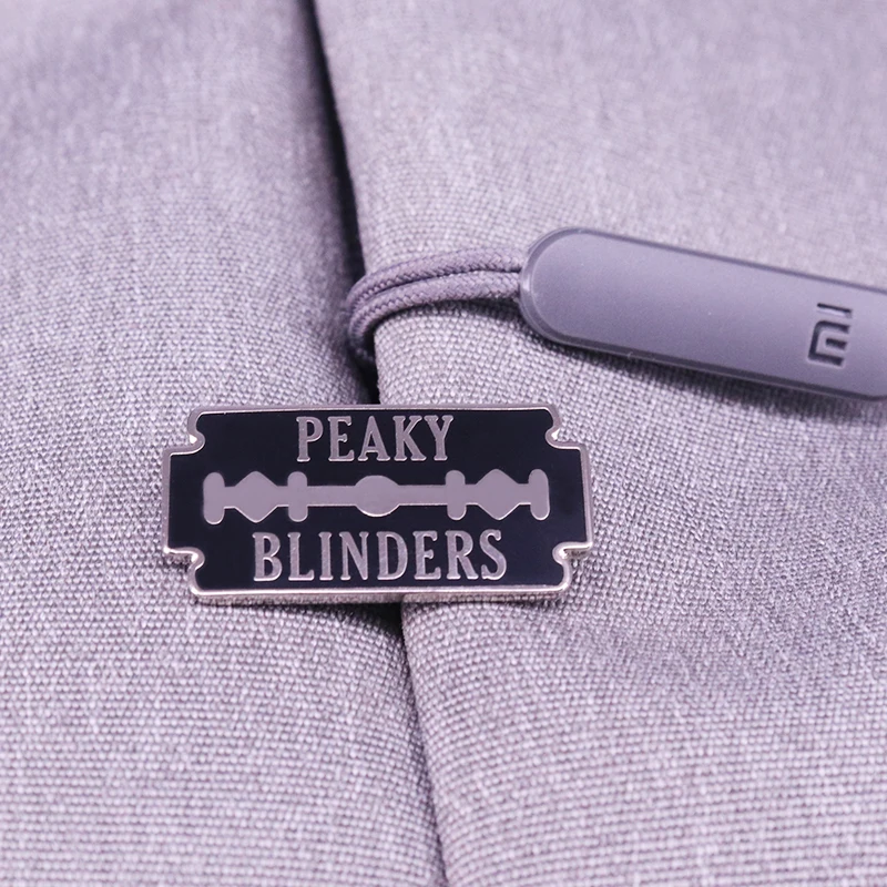 

Peaky blinders lapel pin razor blade brooch gangs movie badge