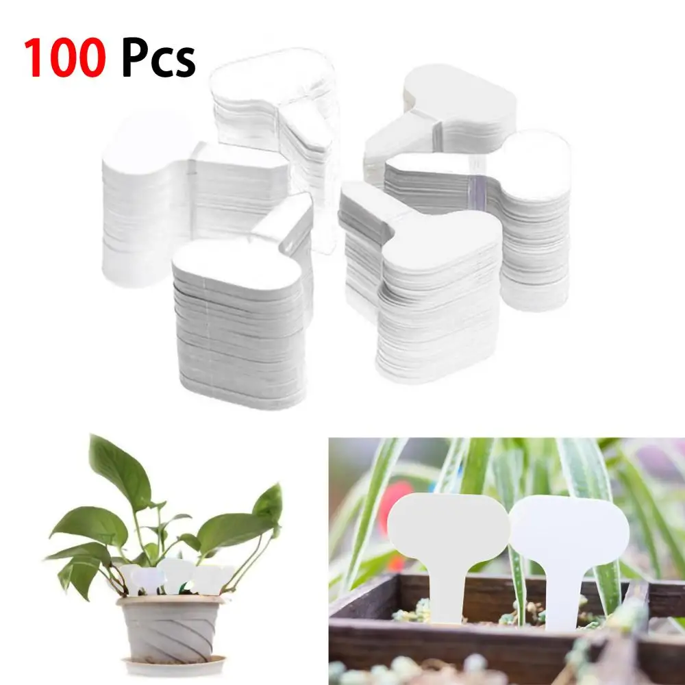 

100pcs Waterproof T-shaped Ground Insert Label, PVC Plastic Label, Garden Label, Flower Card