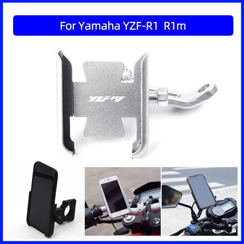 For Yamaha YZF-R1 YZFR1 R1m Motorcycle CNC Aluminum Mobile Phone Holder GPS Navigator Rearview Mirror Handlebar Bracket | Автомобили и