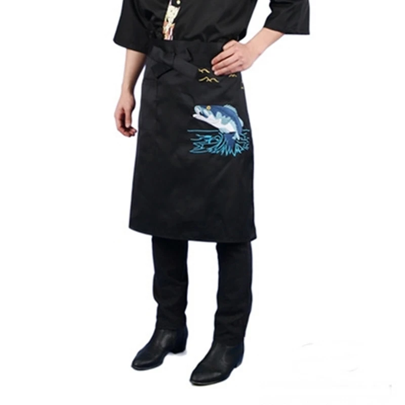 Japanese sushi restaurant brief paragraph aprons Korean restaurant waiter Japanese chef working men and women embroidery apron
