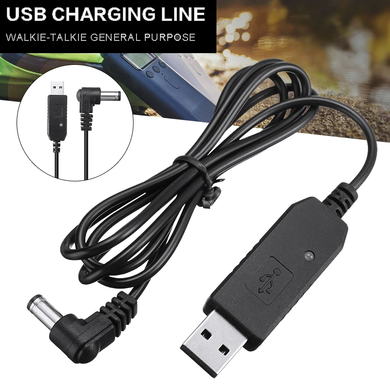 

Walkie Talkie USB 5V Charger Cable for BF-F8HP UV-82HP UV-5X3 UV-5R UV-5RA Baofeng Black Radio Charging Cables Accessories