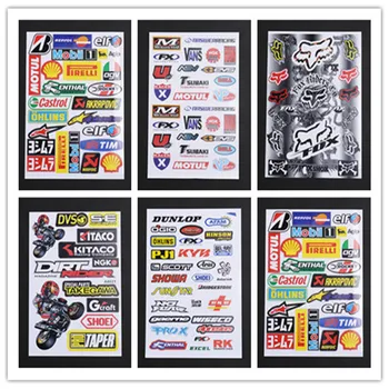 

6 Set A4 Size Fox Head Glossy Film Stickers For Motorcycle BIKE CAR UNIT SCOOTER FUNNY DECALS Waterproof PVC Whole Set STICKERS