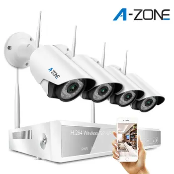 

A-ZONE 8CH Wireless Home Security Cameras System 4pcs 2MP IR-CUT Outdoor Waterproof IP CCTV CameraSecurity Camera System